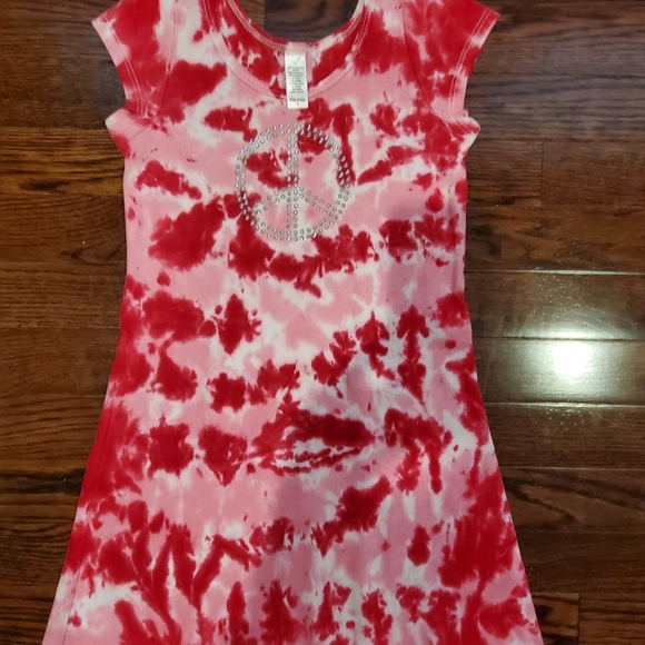Undee Bandz size 10 girls tie dye peace dress - Picture 7 of 7